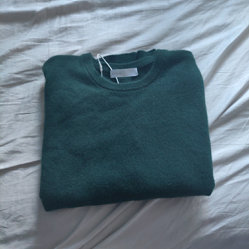 Grana cashmere sweater S pine green NWT
